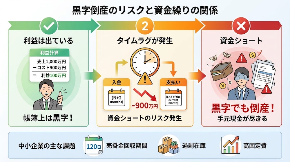 黒字倒産のリスクと資金繰りの関係