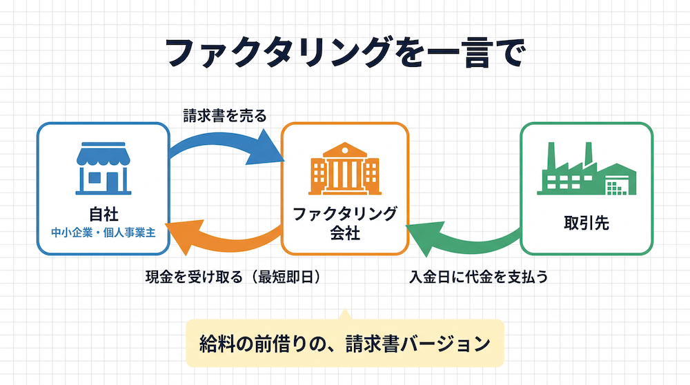 ファクタリングとは?簡単な図解