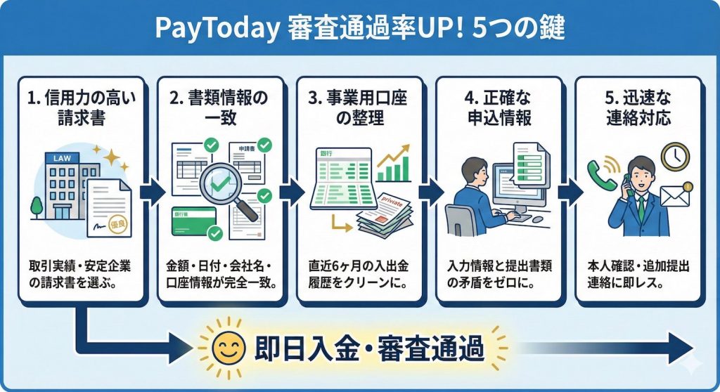 PayTodayの審査通過率UP!5つの鍵