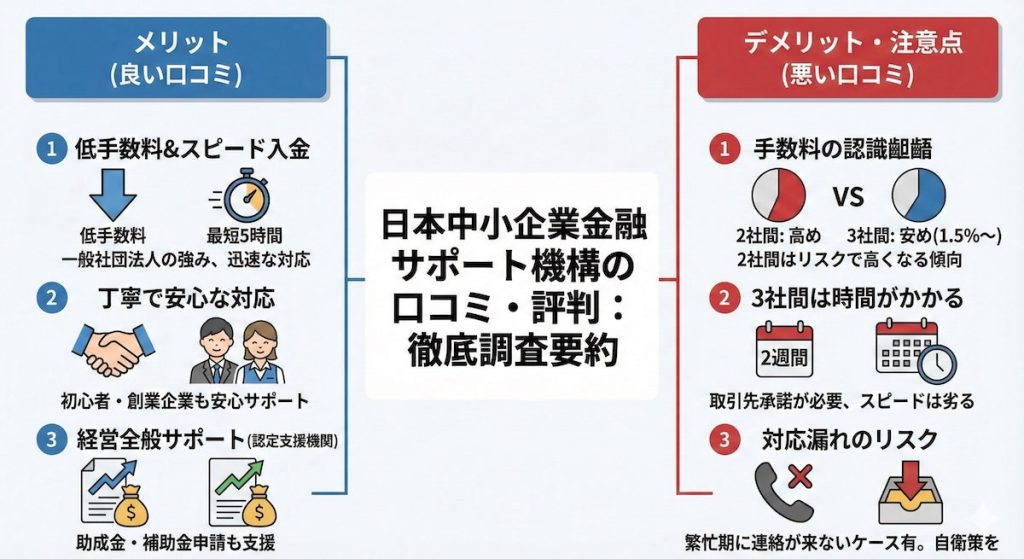 良い口コミと悪い口コミのまとめ図解