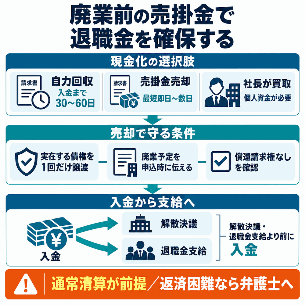 廃業前の売掛金で退職金を確保する